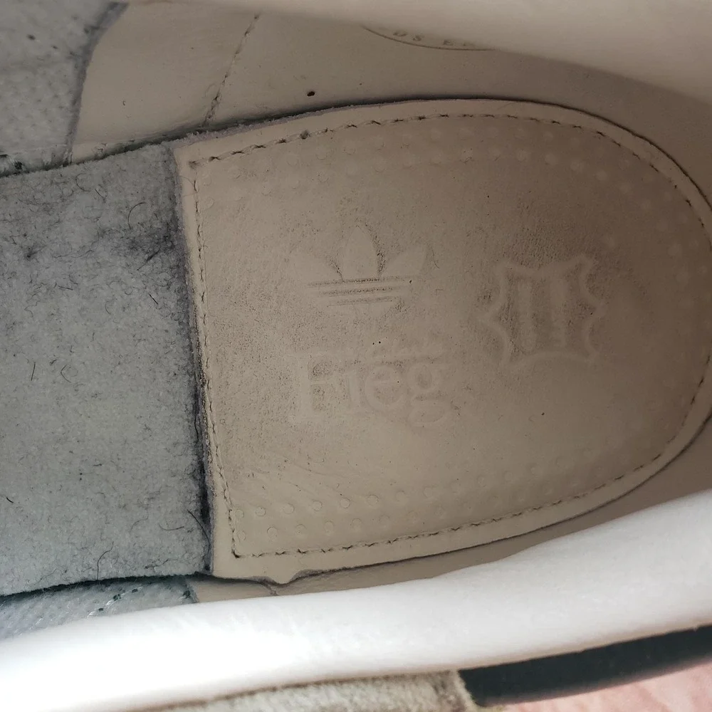 Adidas‎ Samba Fieg Shoes Mens Size 9 White Green Gum Sole Leather Suede Sneakers